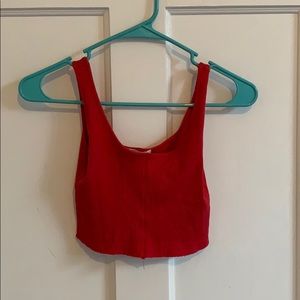 Red super cropped top